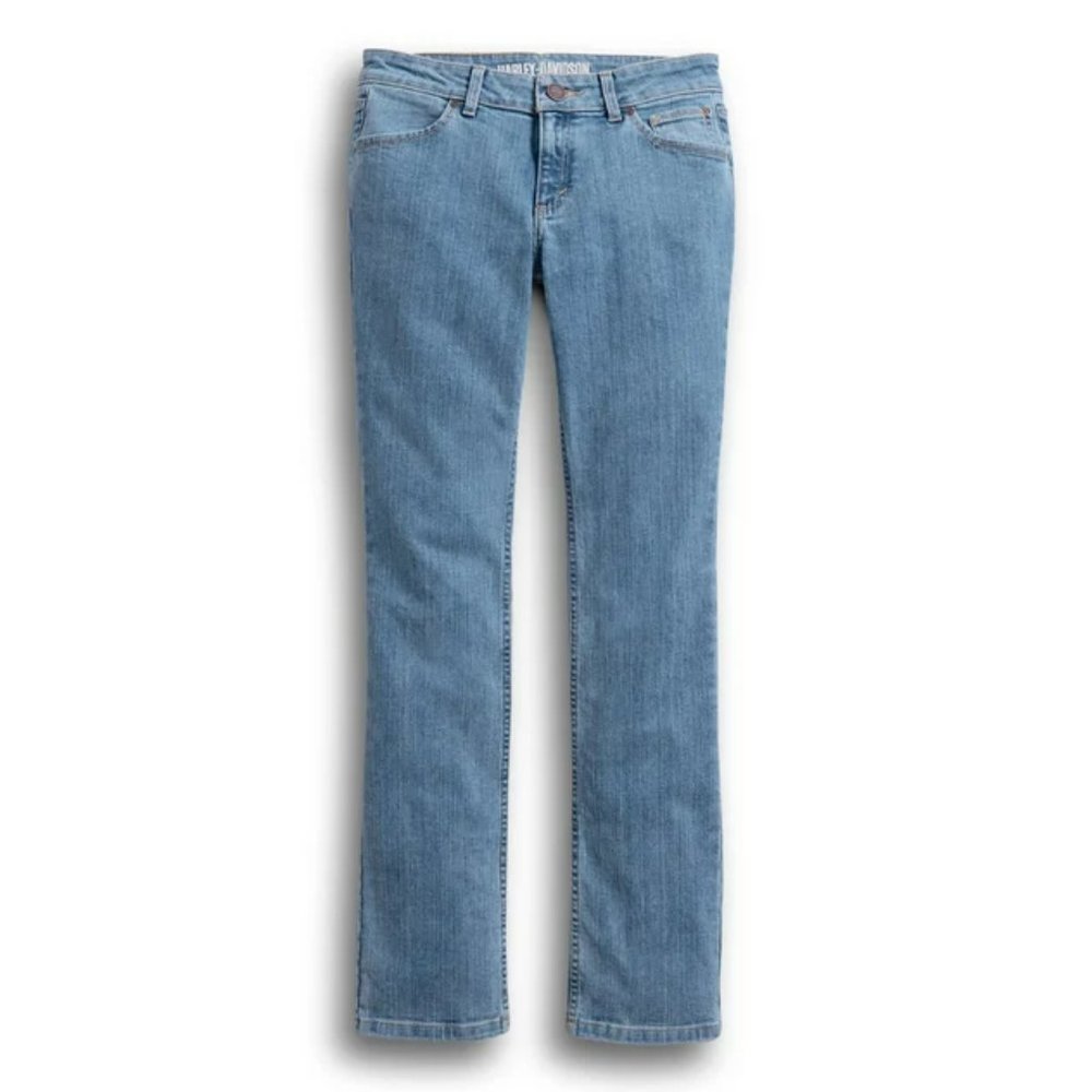 Harley Davidson- Women's Straight Leg Mid-Rise Jeans - Picture 2 of 6